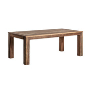 Kortárs stílusú, újrahasznosított fenyőfából készült, natúr színű étkezőasztal 