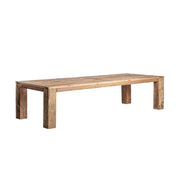 Kortárs stílusú, újrahasznosított fenyőfából készült, natúr színű étkezőasztal