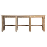 Carrik nagy méretű fa konzolasztal – oldalnézet, masszív szerkezet