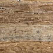 Kortárs stílusú, natúr színű, újrahasznosított fenyőfából készült, nagy méretű konzolasztal