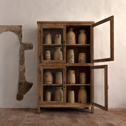 CARRIK natúr fenyőfa vitrines szekrény 198 cm