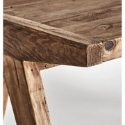 Kortárs stílusú, natúr színű, újrahasznosított fenyőfából készült íróasztal