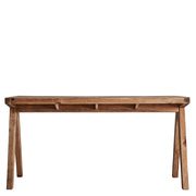 Kortárs stílusú, natúr színű, újrahasznosított fenyőfából készült íróasztal