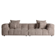 Barlin nagy méretű kanapé frontális nézet – szürkésbarna poliészter kárpittal