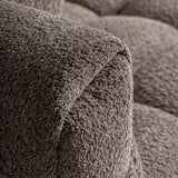 Barlin kanapé karfa részlet – texturált poliészter kárpit közelről