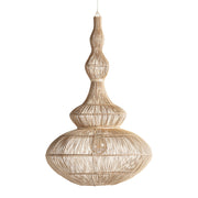 Kortárs-japandi sítlusú, natúr színű, rattanból készült, design függeszték lámpa