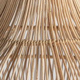 Kortárs-japandi sítlusú, natúr színű, rattanból készült, design függeszték lámpa