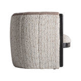 Erbach fotel oldalsó nézet – buklé hatású kárpit és fekete fa szerkezet