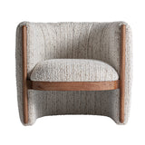 Erbach dizájn fotel frontális nézet – bordázott háttámla és bézs buklé ülőfelület