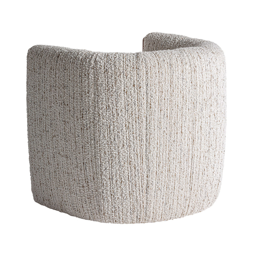 Erbach fotel hátoldali nézet – texturált buklé kárpit és ívelt forma