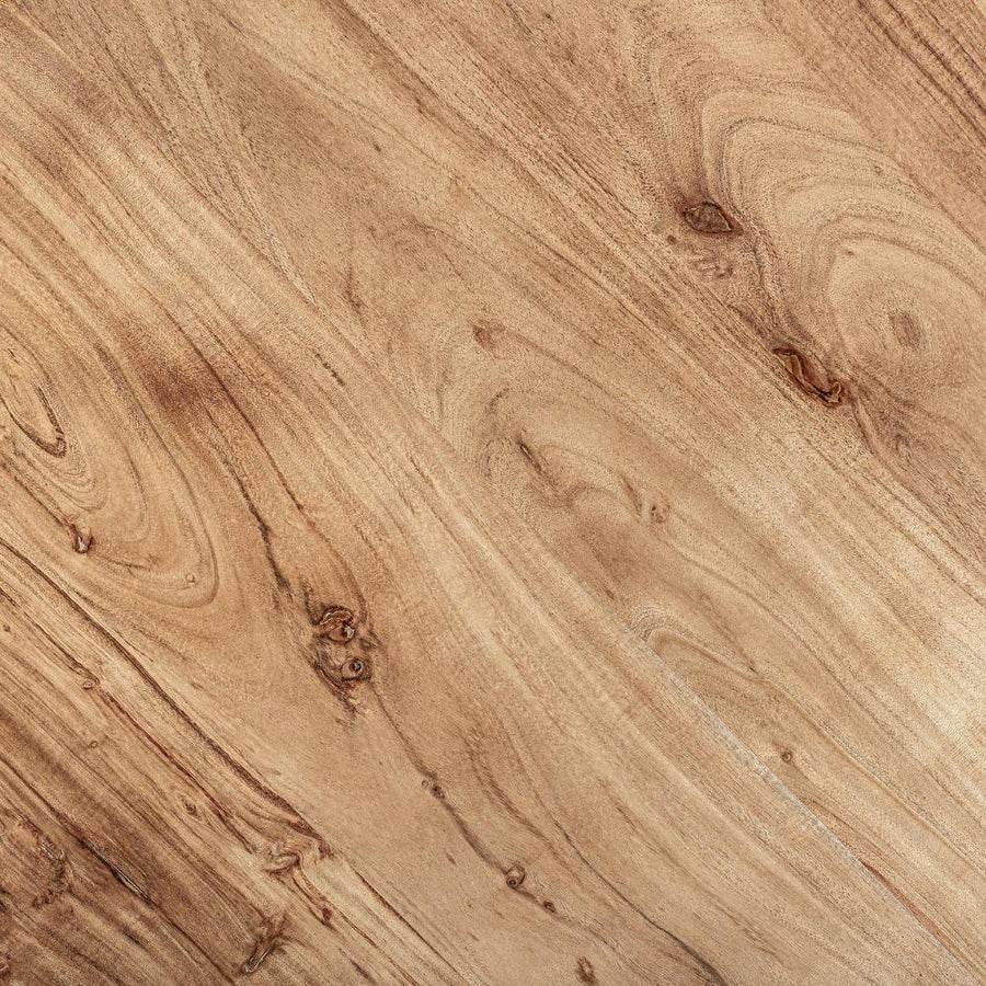 Akáciafa bisztróasztal asztallap éle – lakkozott felület, természetes textúra