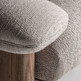 Bézs poliészter kárpit textúra közelről – Jacquard kanapé anyagrészlet