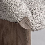 Natúr nyírfa lábazat közelről – Jacquard relax fotel faerezet