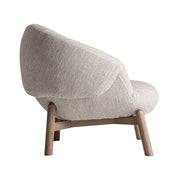 Jacquard fotel oldalnézet – buklé kárpit és döntött nyírfa lábak