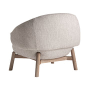 Jacquard fotel hátulról – gömbölyded forma és natúr fa váz