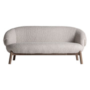 Jacquard kanapé frontális nézet – bézs buklé kárpittal és nyírfa lábakkal