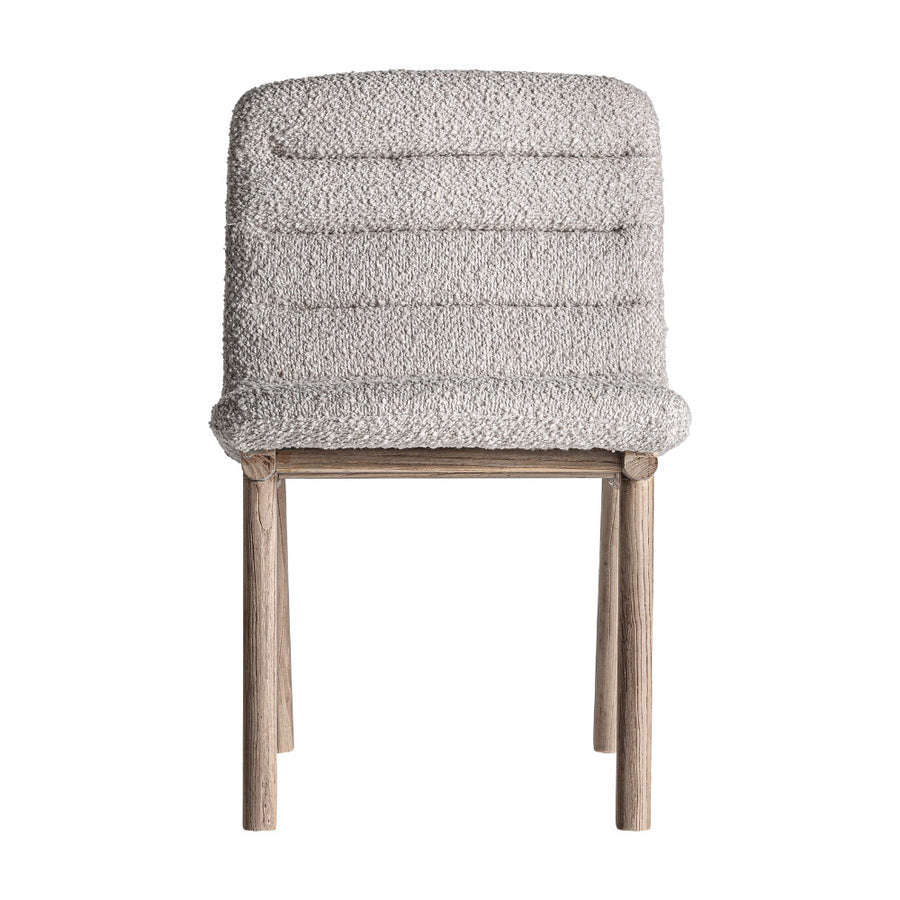 Jacquard buklé kárpitos szék elölnézet – bézs textúrájú háttámlával