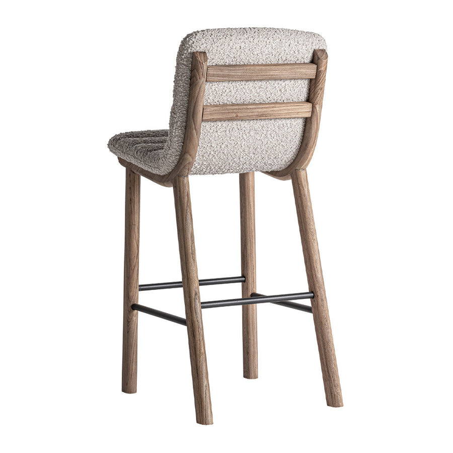 Jacquard bárszék hátulról – nyírfa váz és háttámla merevítések