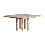 Mangófa Jacquard étkezőasztal traventin betétes asztallappal – perspektivikus nézet