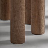 Hengeres mangófa asztallábak közelről – Jacquard étkezőasztal részletfotó