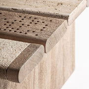 Natúr mangófa lábak textúrája – Jacquard dohányzóasztal