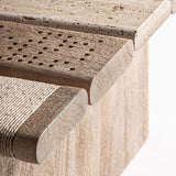 Natúr mangófa lábak textúrája – Jacquard dohányzóasztal