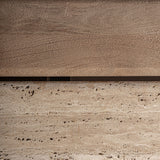 Barna-bézs árnyalatú márványbetét közelről – Jacquard dohányzóasztal