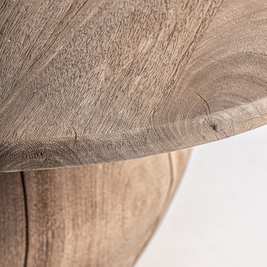 Mangófa asztallap lekerekített éllel – Jacquard dohányzóasztal felületrészlet