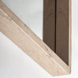 Jacquard falitükör oldalsó nézet – tömör mangófa keret textúrája