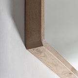 Mangófa keret sarokrészlet – Jacquard falitükör természetes faerezettel
