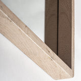 Jacquard falitükör oldalsó nézet – tömör mangófa keret textúrája