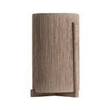 Natúr mangófából és raffia fonattal készült Jacquard dekor kaspó – frontális nézet