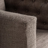 Gombbehúzásos kárpit részlet – strukturált poliészter szövet közeli fotó