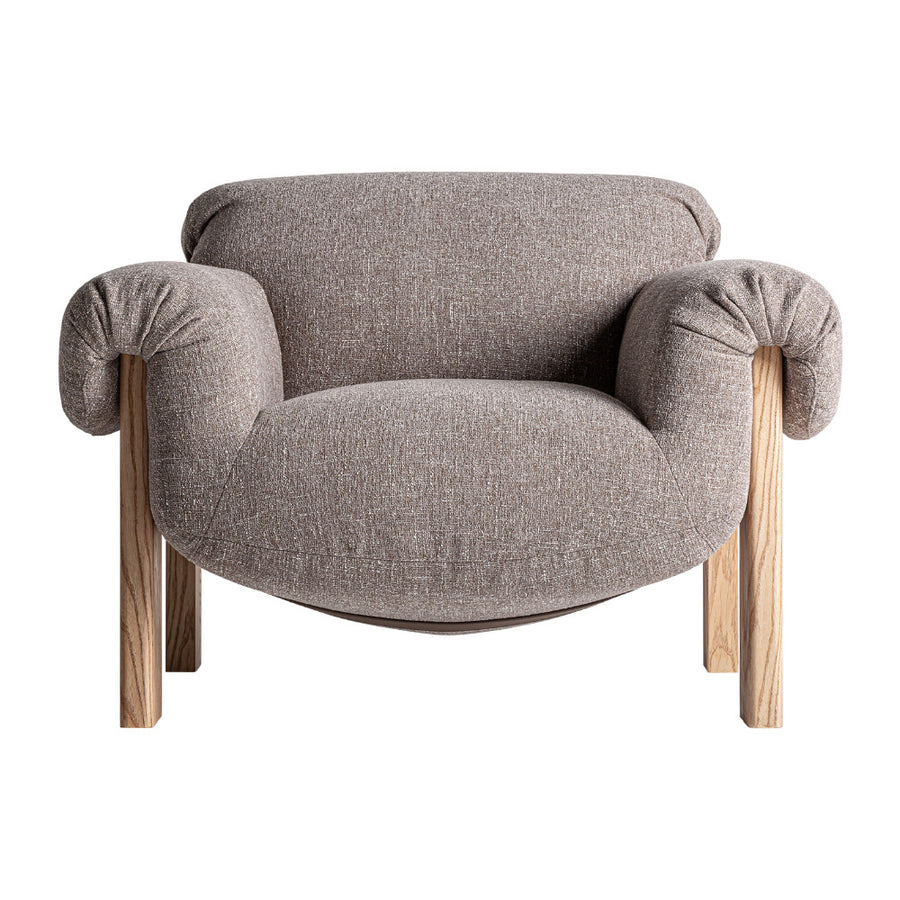 Hesse fotel elölnézet – ívelt, telt formavilág és bőséges ülőfelület