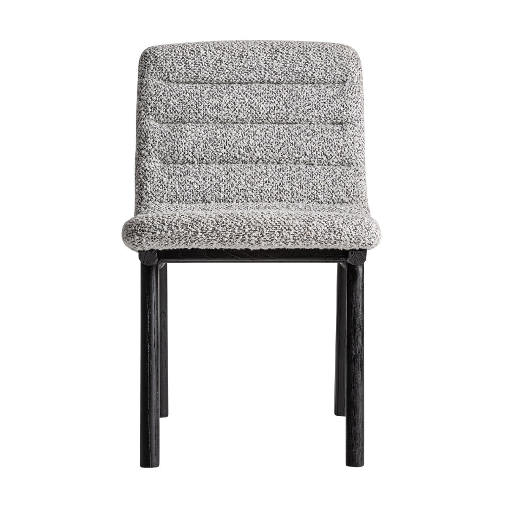 Jacquard buklé kárpitos szék elölnézet – szürke textúrájú háttámlával