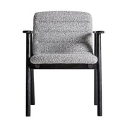 Jacquard karfás szék elölnézet – buklé kárpitozott háttámlával