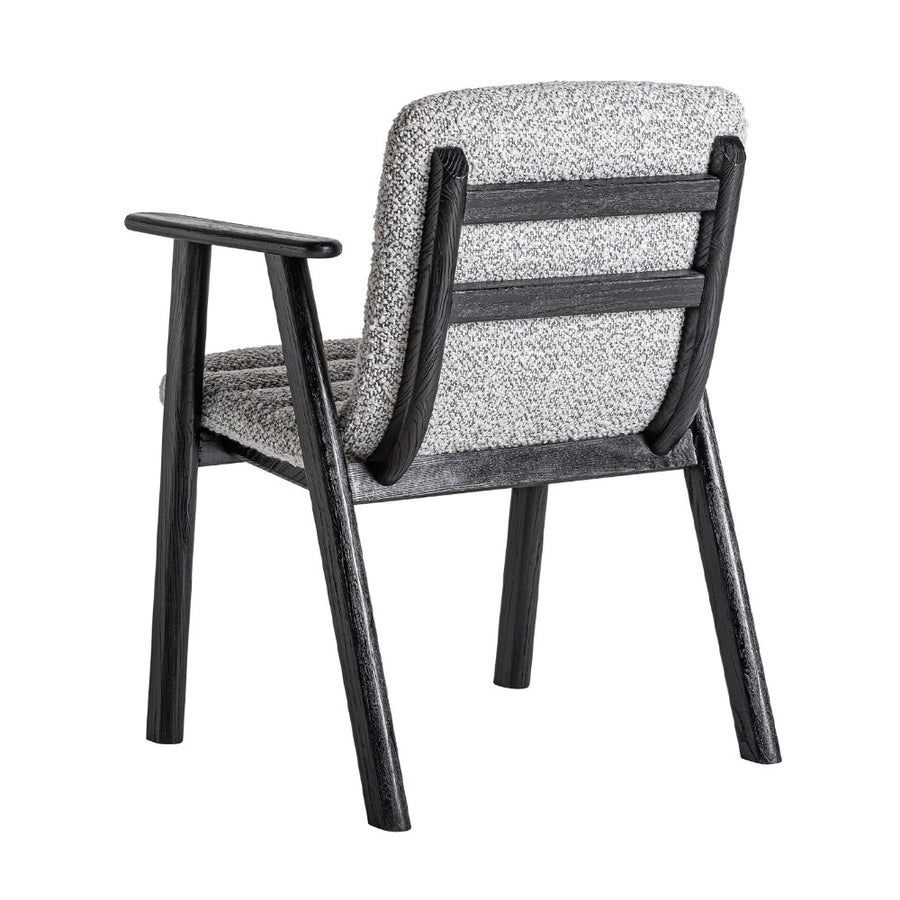 Jacquard szék hátulról – fekete nyírfa merevítés és buklé kárpit