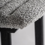 Szürke buklé kárpitos ülőfelület részletfotó – texturált kárpit