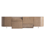 Aksaray natúr hatású tölgyfa TV-állvány – frontális nézet, négyajtós kialakítás