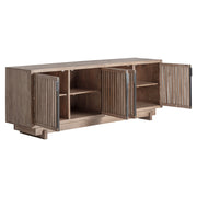 Gàbia 234 cm-es mangófa tálaló nyitott ajtókkal, polcos belső térrel