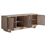 Gàbia 234 cm-es mangófa tálaló nyitott ajtókkal, polcos belső térrel