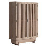 Gàbia natúr mangófa ruhásszekrény 195 cm magas, lamellás ajtófronttal