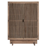 Gàbia mangófa gardróbszekrény elölnézetben, függőleges lamellázott fronttal