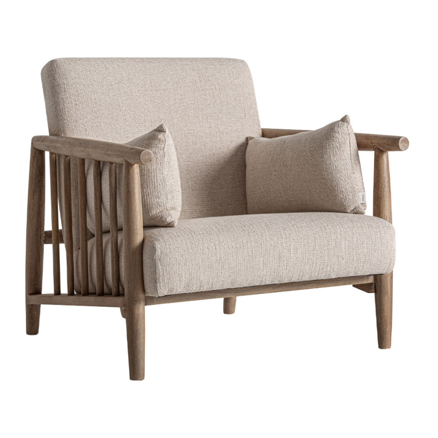 Grebin fotel frontális nézet – kényelmes ülőfelület és oldalpárnák