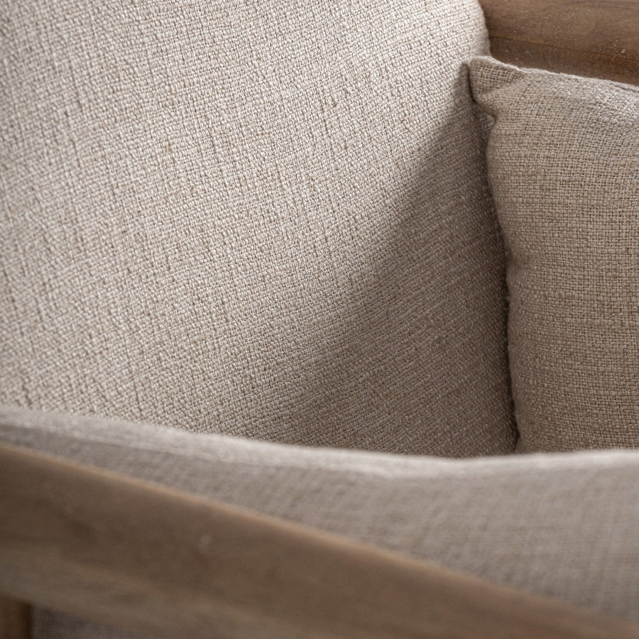 Háttámla kárpit részlet – natúr pamut szövet textúrája