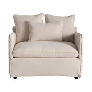 Teljes egészében vászon kárpitozott fotel – frontális nézet, Hampton stílus