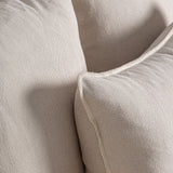 Díszpárna részlet – vászon anyag és dekoratív varrás