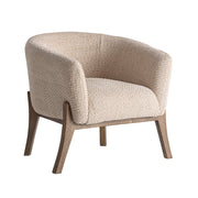 Liermo fotel perspektivikus nézet – ívelt háttámla és mangófa lábazat