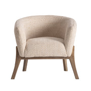 Liermo fotel elölnézet – világosbarna pácolt mangófa váz, natúr jutaszőttes kárpit