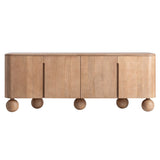 Japandi stílusú mangófa tálalókomód 180 cm – Laugna kollekció, frontális nézet